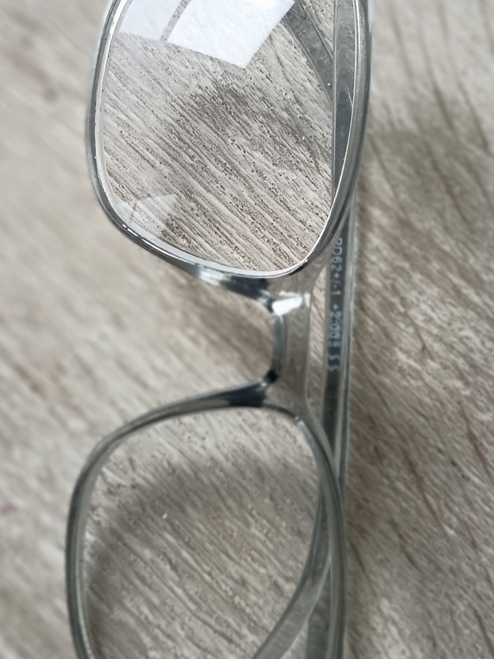 Clear Frame Men's Eyeglasses - Transparent Grey +2